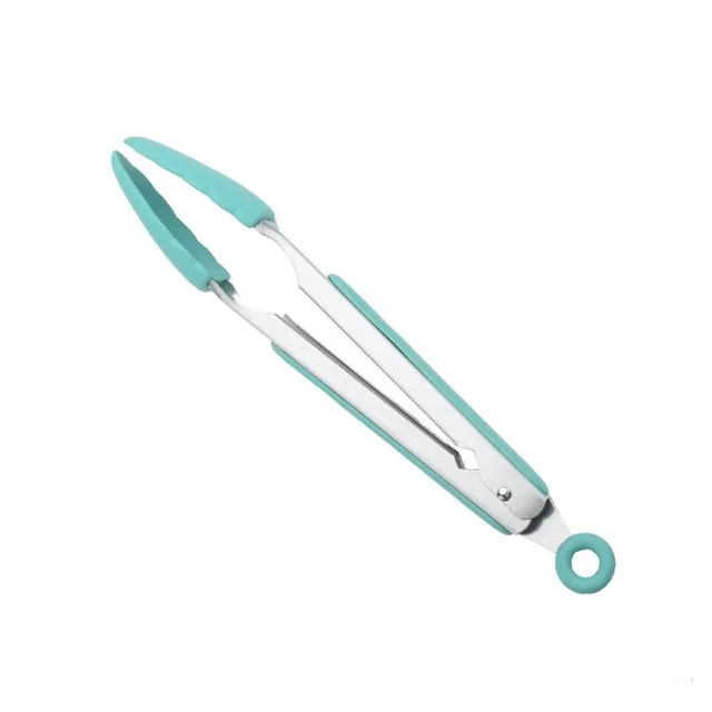 Blue 8 Силиконовая лопаточка ложка щипцы посуда термостойкая суповая ложка антипригарная лопата с деревянной ручкой кухонный инструмент для приготовления пищи - Цвет: Blue 8