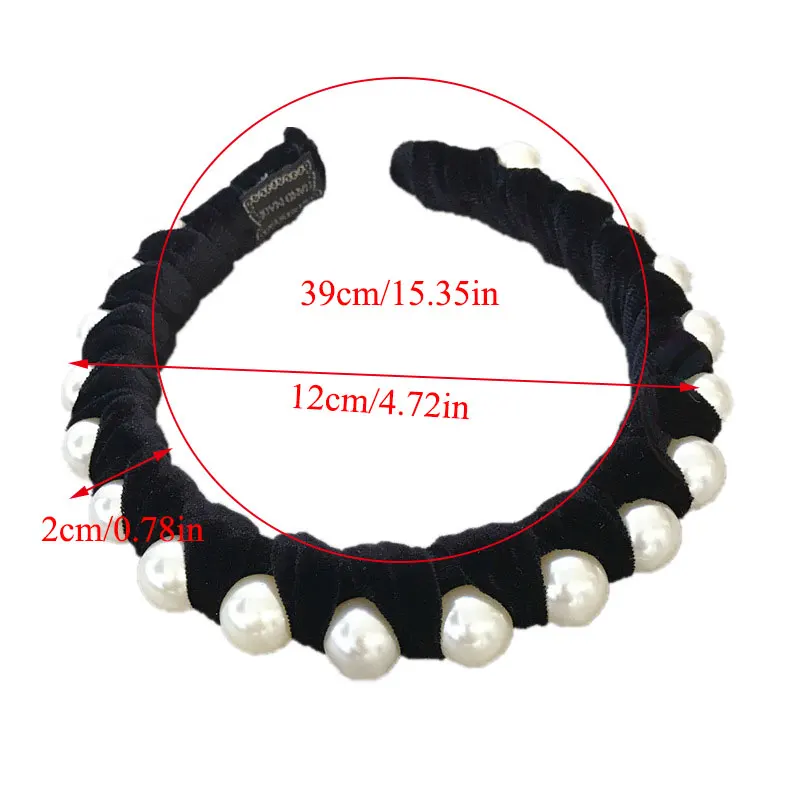 

Elegent Pearl Head Hoop Women Soft Velvet Headband Ladies Cross Twist Turban Hairband Korean Hair Accessories Girls Hair Hoop