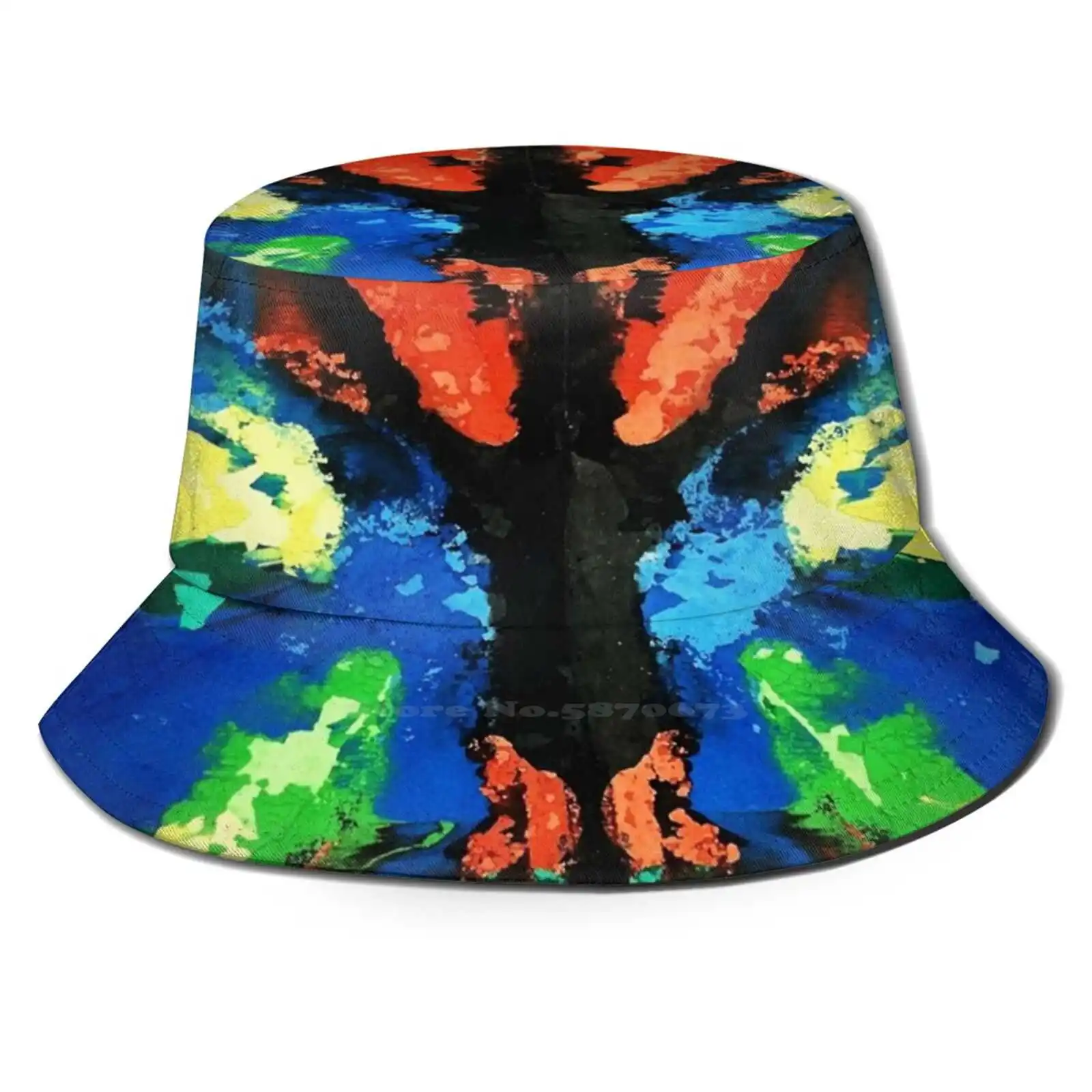 

Colourful Design Print Bucket Hats Sun Cap Multicoloured Pattern Pink Blue Green Colourful Yellow Colour Abstract Red Circles