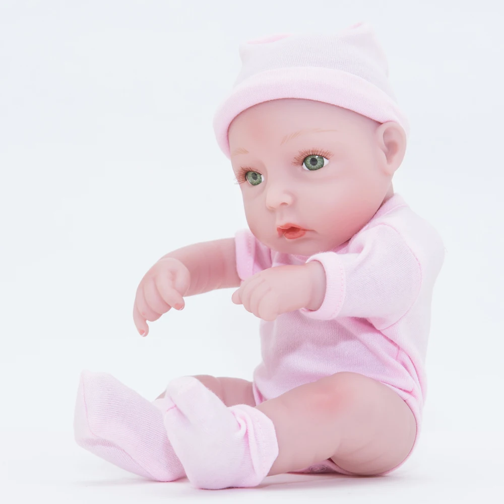 25 см милый новорожденный мини Bebe Reborn Baby Doll полный силиконовый винил реалистичный