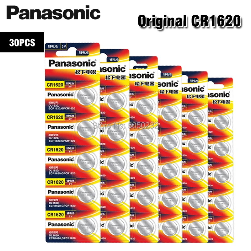 30 шт./лот Panasonic CR1620 3 в кнопочная батарейка монетная батарея для автомобильного