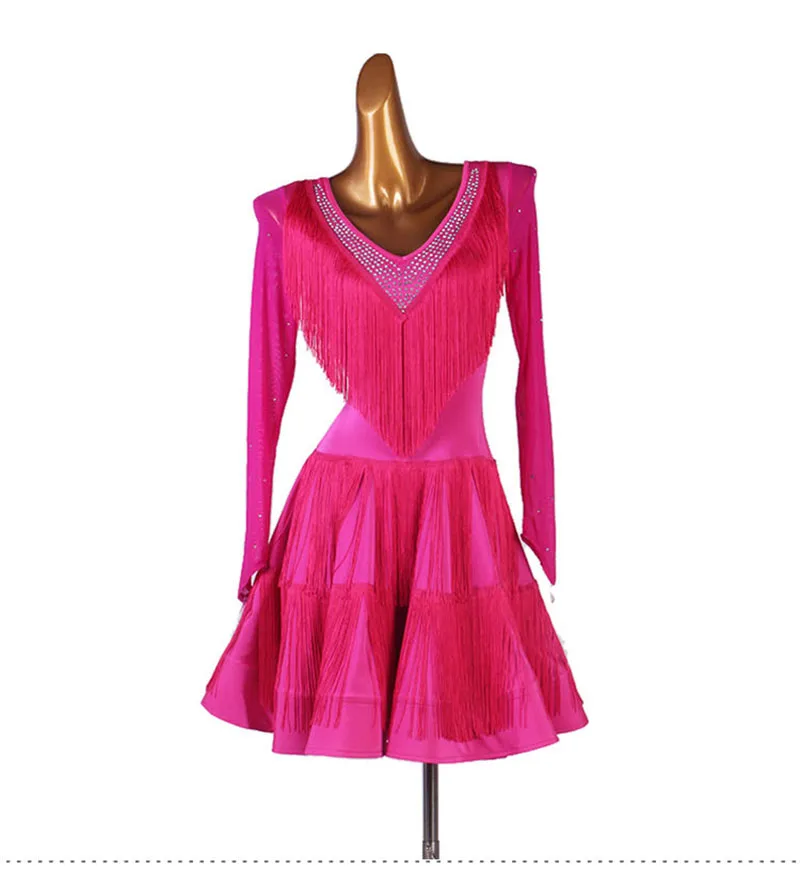 Платье CACARE для латиноамериканских танцев женское платье с бахромой и сетчатым