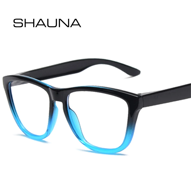 

Женские и мужские очки в стиле ретро SHAUNA, разноцветные очки в оправе кошачий глаз с пружинными петлями и прозрачными линзами