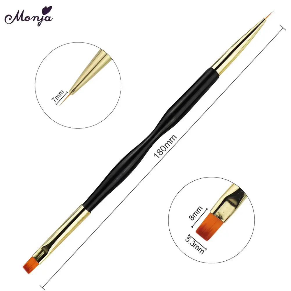 Monja двойной конец дизайна ногтей французская полоса Lnes лайнер Сделай Сам Кисть