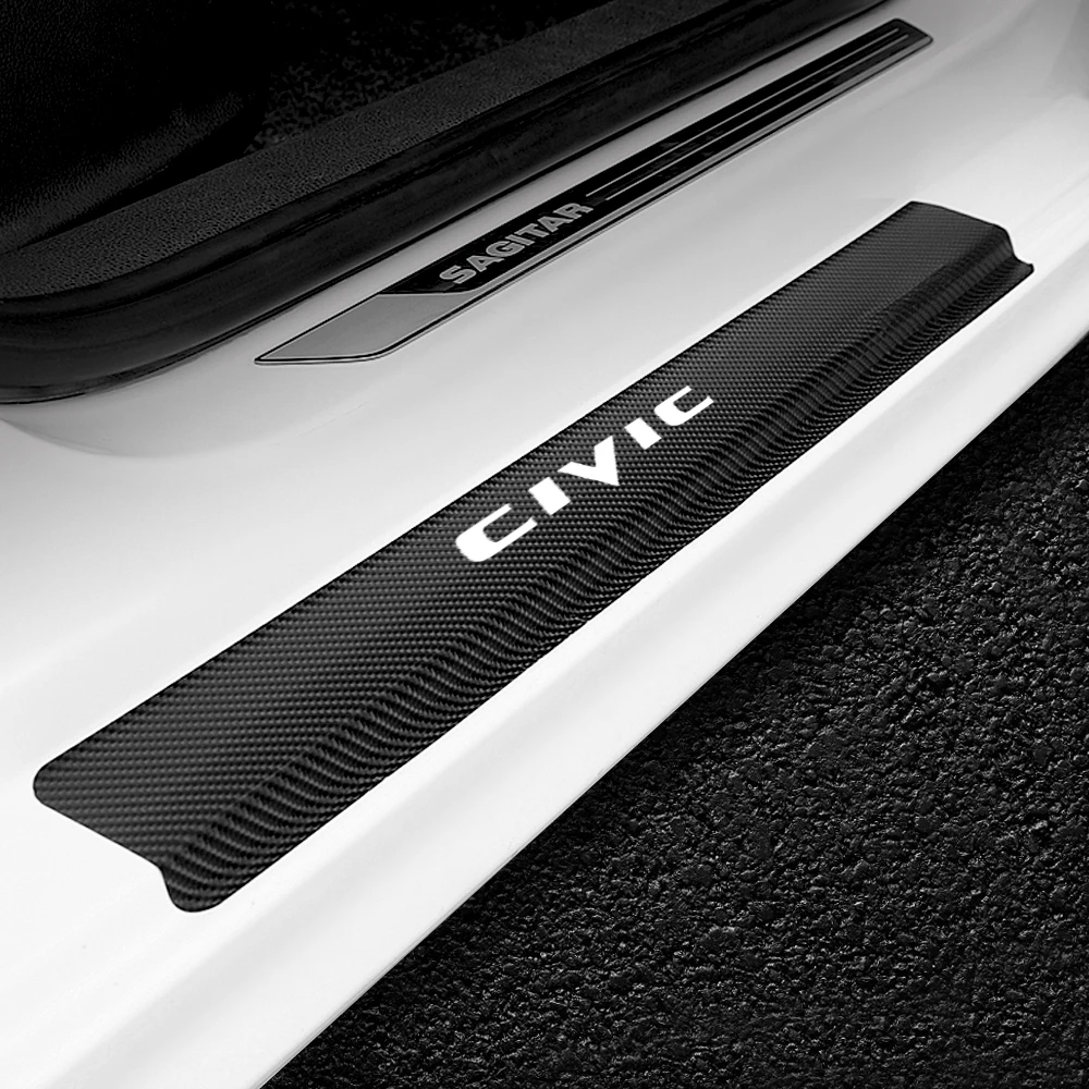 4 шт. наклейки для порога автомобиля Honda Civic защита виниловые защитные из