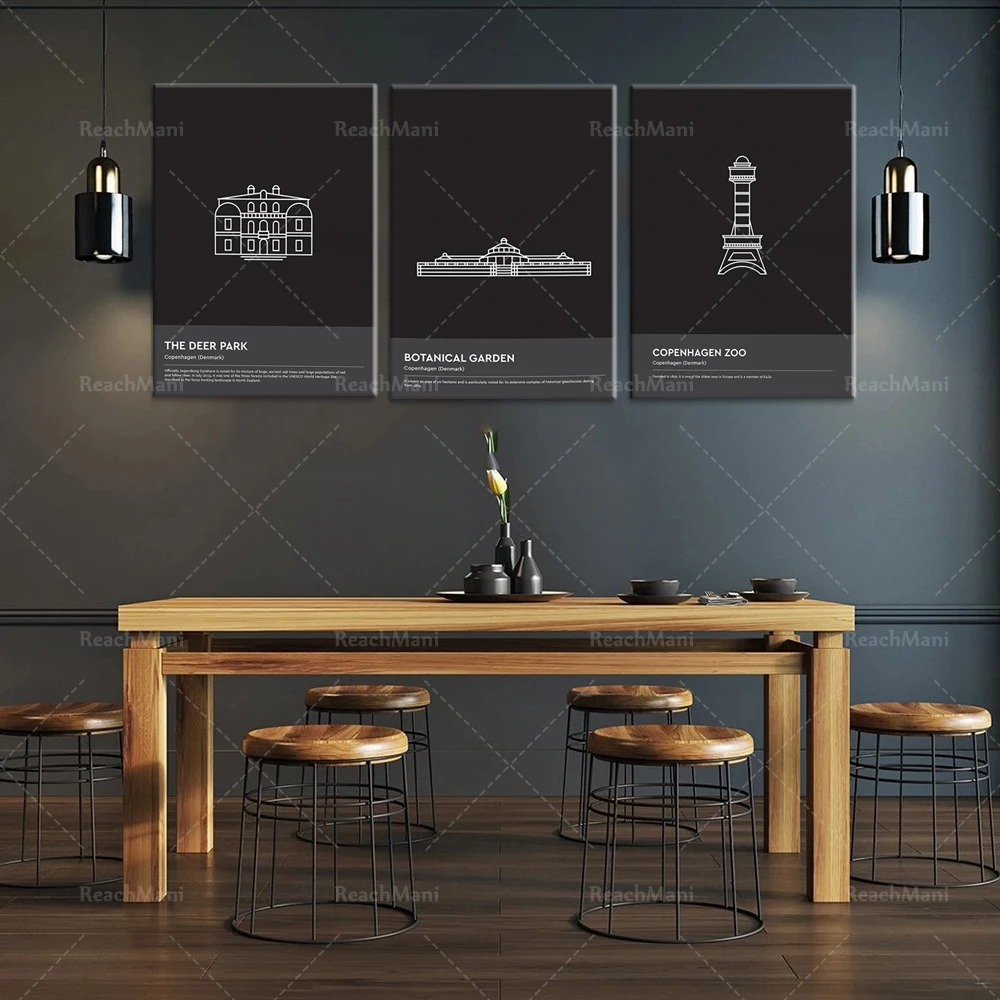 Копенгагенский зоопарк ботанический сад башня датский постер | Копенгагенская