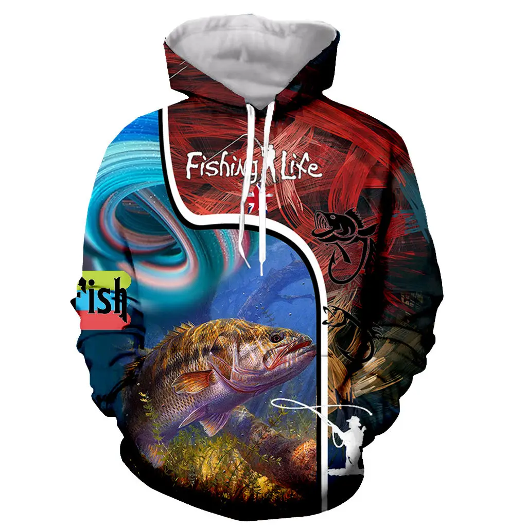 Любовь животных крутая Рыбалка на щуку 3D печать Мужчины Женщины Мода