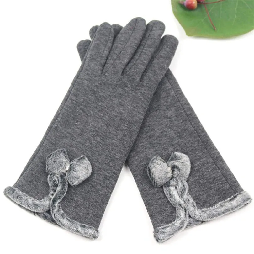 G032 Gray VISNXGI, осенне-зимние модные женские кашемировые перчатки, женские меховые шерстяные перчатки, милые элегантные Универсальные женские серые перчатки - Цвет: G032 Gray