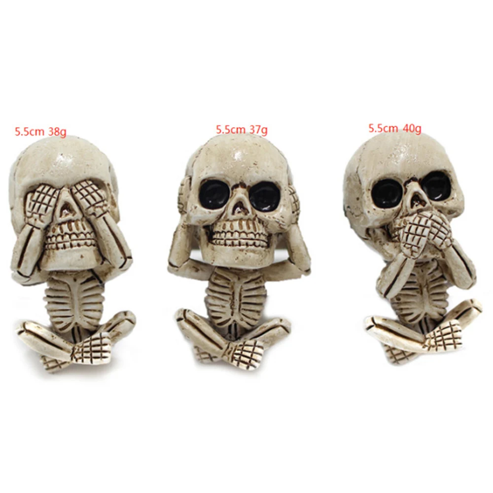

Three Ghost Head Car Interior Decorations Personalized Creative Car Supplies Resin Figurines Ornaments Lucky Decorations