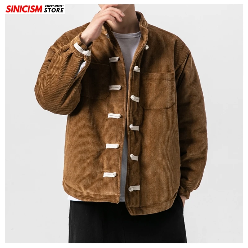 Sinicism Store мужские зимние винтажные китайские стильные вельветовые парки