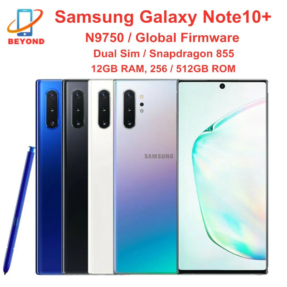 Samsung Galaxy Note10 + N9750 Note 10 Plus смартфон с 5 7-дюймовым дисплеем восьмиядерным