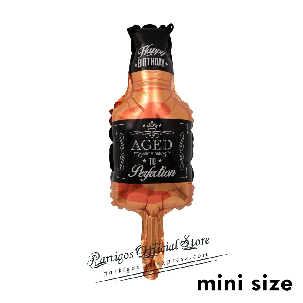 mini Whiskey 1 шт Виски шар человек 40th день рождения пиво и виски День Рождения Декор мужской день рождения в возрасте до совершенства Джек да - Цвет: mini Whiskey