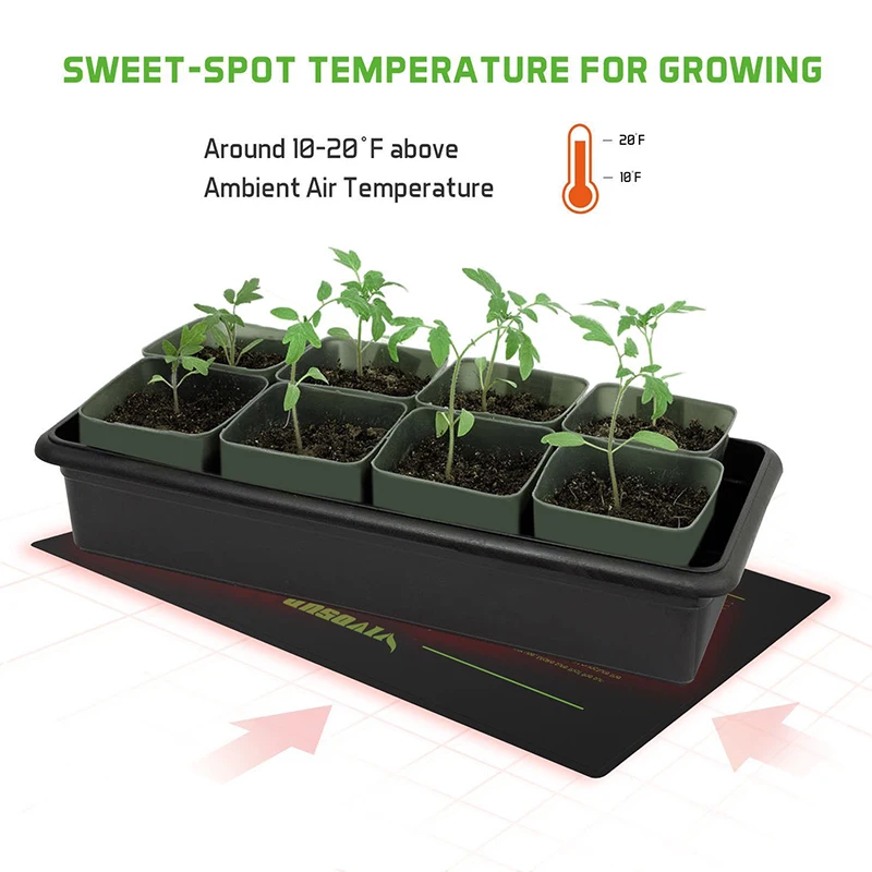 

Seedling Heat Mat 10"x20" Seed Starter Warm Pad Germination Propagation Clone PVC Seedling Heat Mat Supple Water-proof