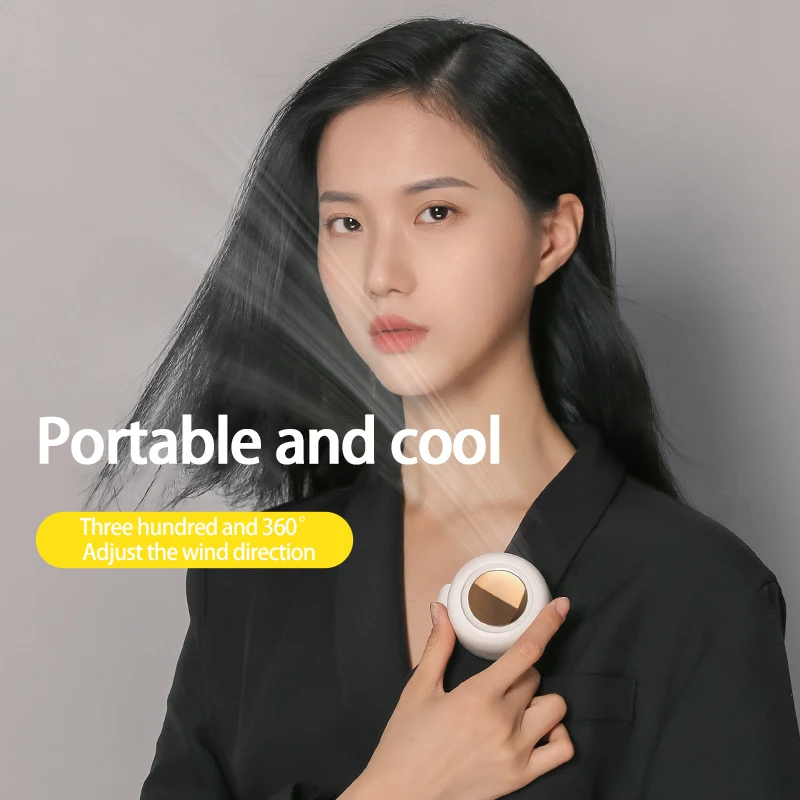 

Маленький вихревой вентилятор с подвесной талией, маленький бесшумный мини-вентилятор с USB-зарядкой, можно застегивать на одежду, подвешива...