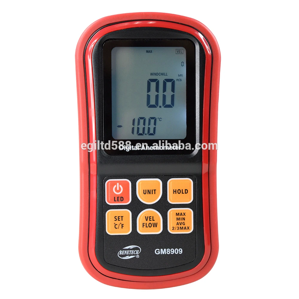 

BENETECH GM890 Anemometer Wind Speed Meter Digital Wind Speed Meter Anemometer Anemograph 45m/s Hot Wire Anemometer Sensor