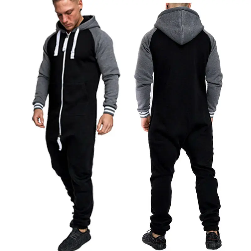 

Men Long Sleeve Coverall One Piece Romper Playsuit Jumpsuit Overalls Casual Pant