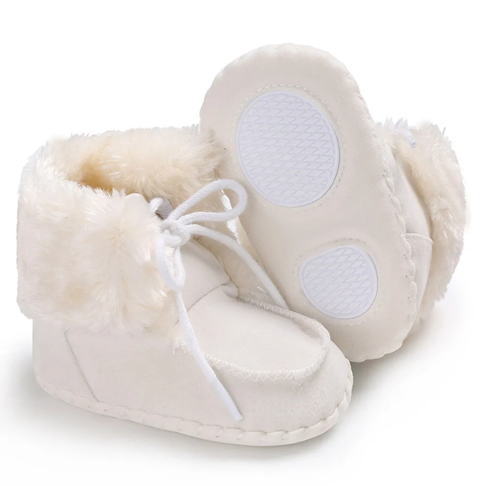 Зимние сапоги для малышей мягкая подошва новорожденных нескользящая обувь с