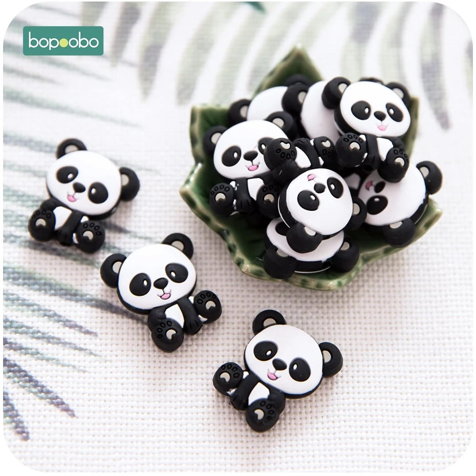 5 шт. Пищевая силиконовая Panda Beads без Bpa силиконовый Прорезыватель для зубов DIY