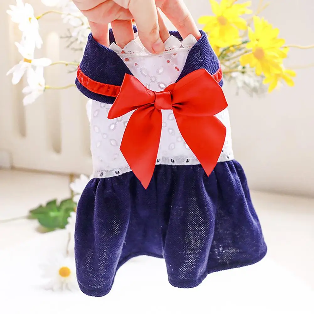 

Pet Adorable Skirt Ployester Round Neck Red Pricess Costume Red Bowknot Pet Skirt for Dogs Teddy Pet Skirt for Dog Photography