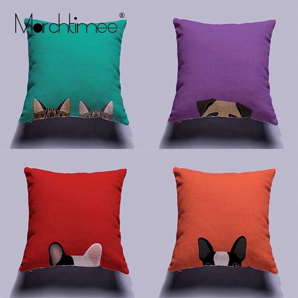 Чехол для подушки с изображением собаки из мультфильма Декор дома или автомобиля