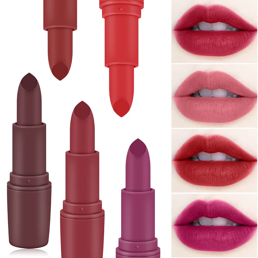 

3pcs MISS ROSE Brick Red Lipstick Aunt Colour Mist Matte Lipstick Wholesale Easy To Wear Makeup Cosmetic Gifts for Women