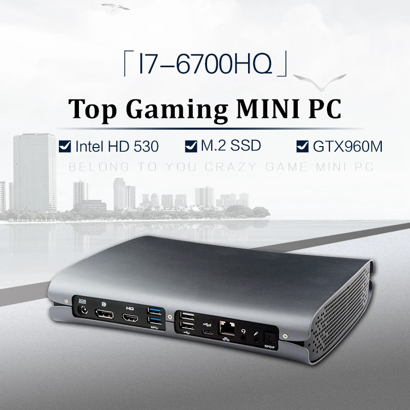 Topton Топ игровой компьютер мини ПК Intel четырехъядерный i7 6700HQ i5 6300HQ GTX 960M GDDR5 4 Гб Ram HDMI