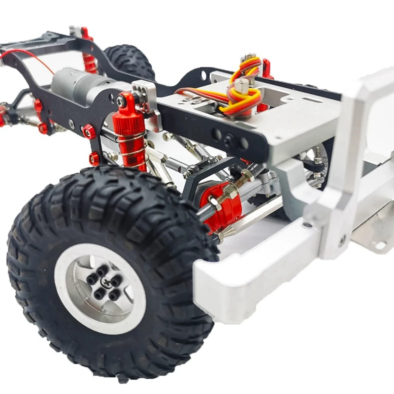 

4Pc Shock Absorber with Extension Seat for WPL C14 C24 MN D90 HS 18301 Red & 1set Pull Rods Drag Link Suspension Link