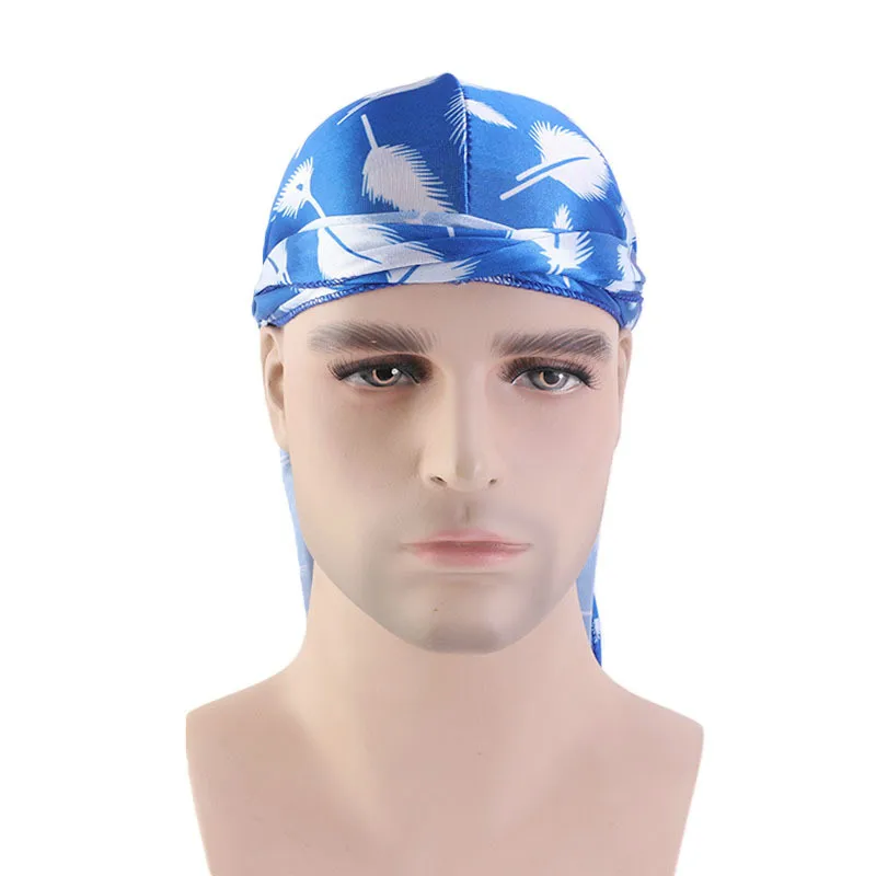 Осенняя Новинка эластичная шапка с длинным хвостом мужская шелковистая принтом