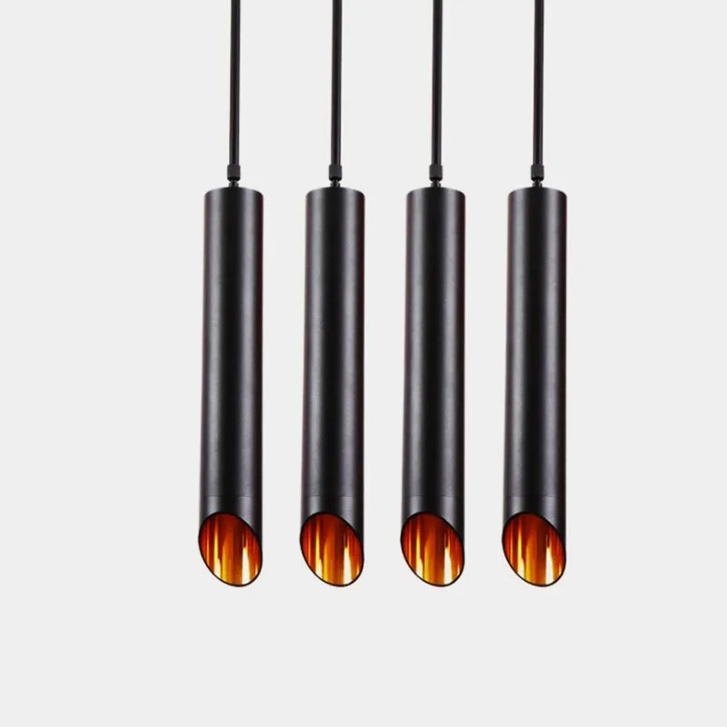 Luces colgantes LED regulables de cilindro, lámparas de tubo largo para cocina, comedor, tienda, Bar, decoración, lámpara de fondo