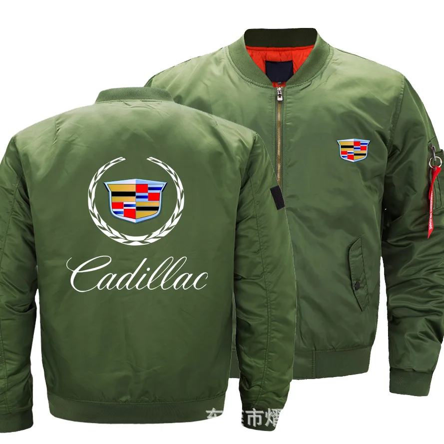 

2020 NEW Mens Warm Cadillac Fly Pilot jacket Car Logo Print Sweatshirt Hip Hop Male Clothing jacket ew3