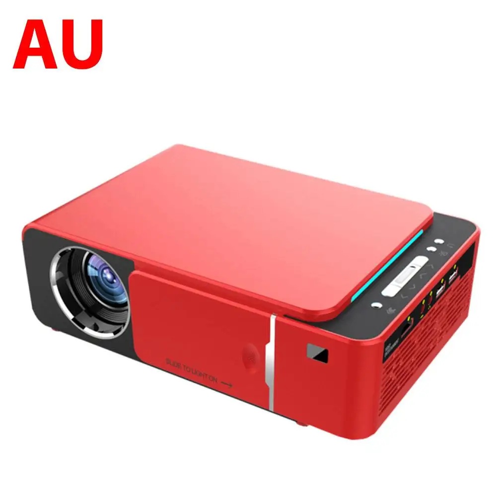 Red AU T6 3500 люмен Мини Портативный Full HD светодиодный проектор 4K 3D 1080P домашний кинотеатр Beamer Android 9,0 wifi та же версия экрана Video Pro - Цвет: Red AU