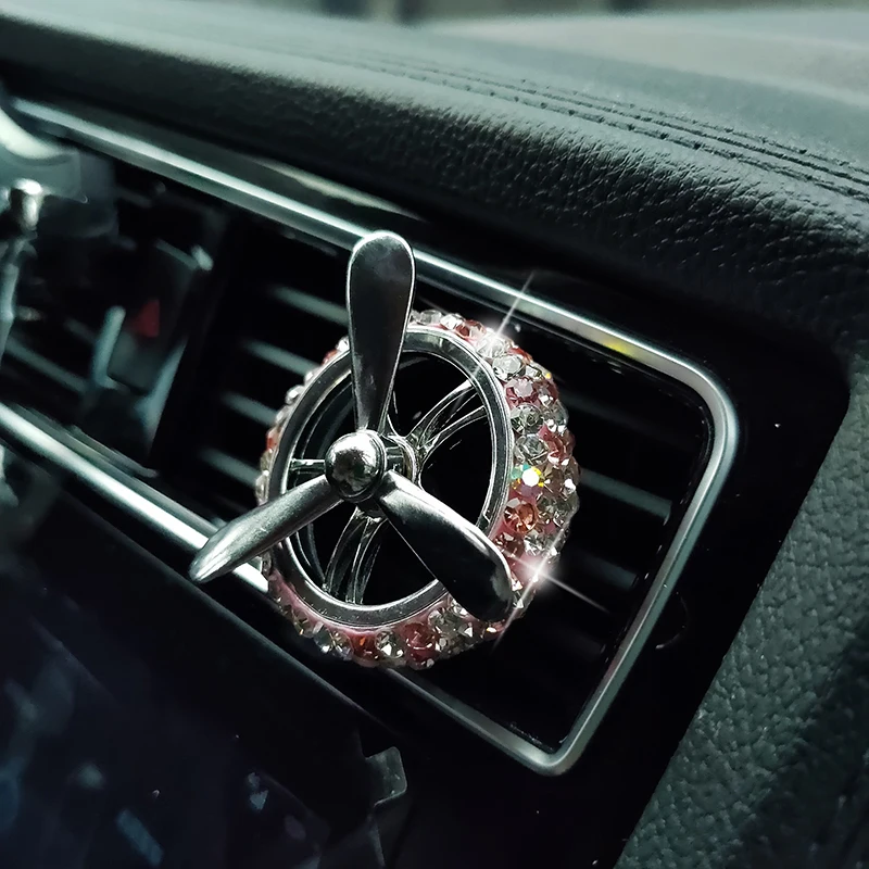 

Car Air Freshener Metal Rhinestone Crystal Ceramic Fragrance For Auto Interior Perfume for Car Air Vent Clip Decor Accessories