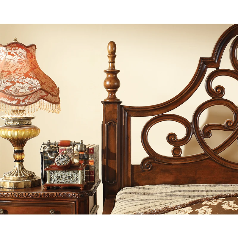 Уникальные комплекты для спальни из массива дерева в европейском стиле