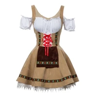 beer oktoberfest costume dress girl maid wench germany bavarian short sleeve fancy dress dirndl for adult women