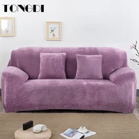 tongdi elastic sofa cover soft flannel elegant printing all inclusive luxury pretty decor slipcover couch for parlour livingroom