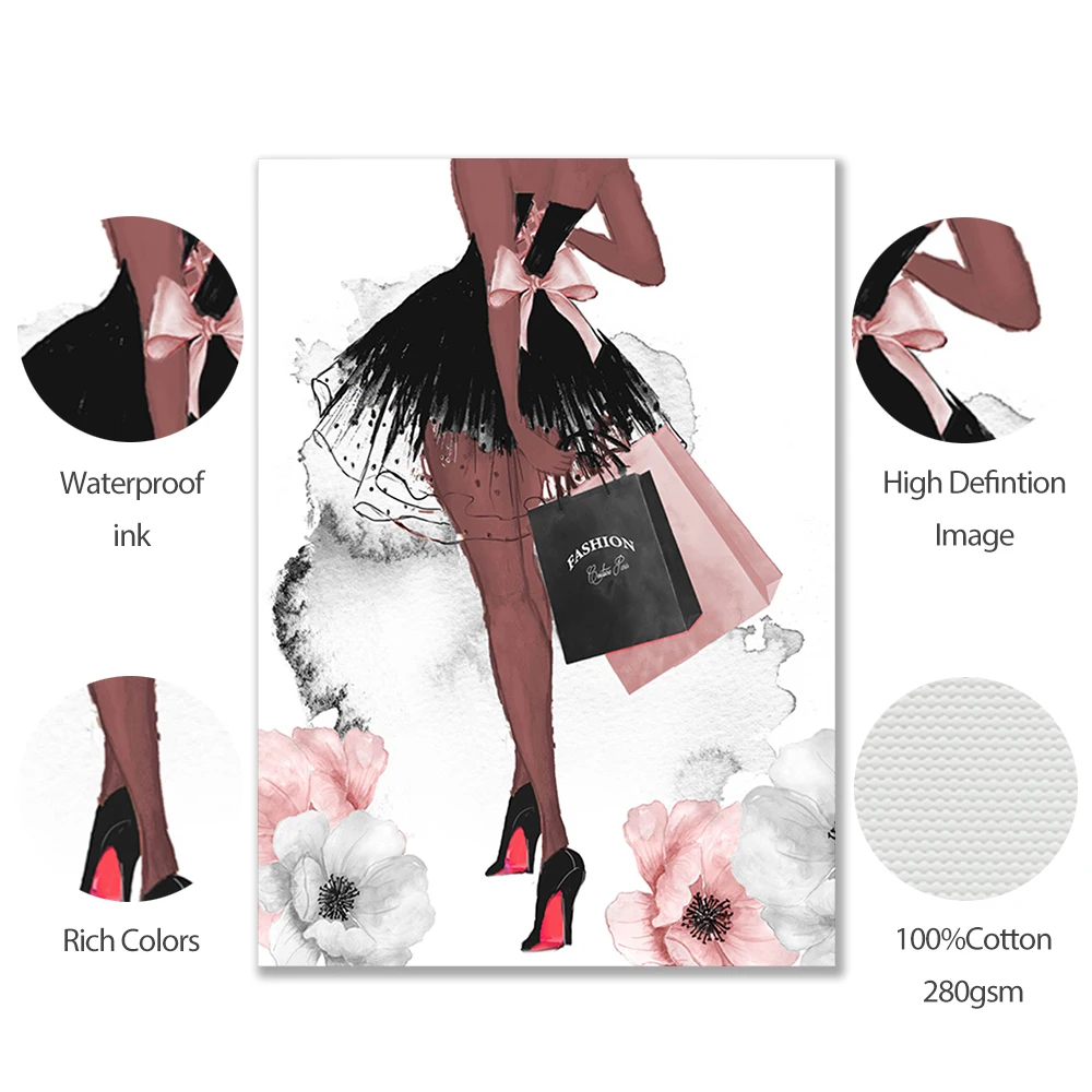 Современные настенные художественные модные холщовые картины духи губы плакат