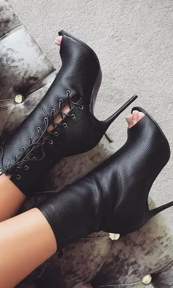 

Sexy side strap fashion boots high heels