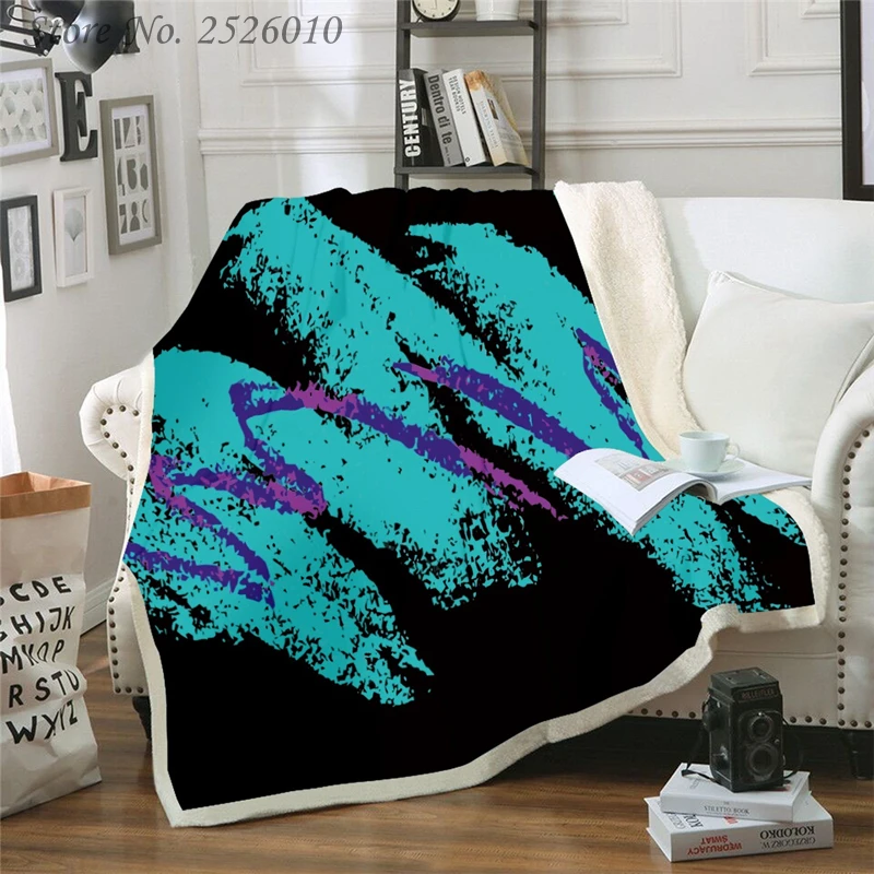 

Throw blanket 90s Jazz Solo Paper 3D Velvet Plush Blanket Bedspread For Kids Girls Sherpa Blanket Couch Quilt Cover Travel 02