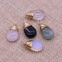 natural stone pendant drop shape crystalagates pendant for charms jewelry accessories making necklace earrings