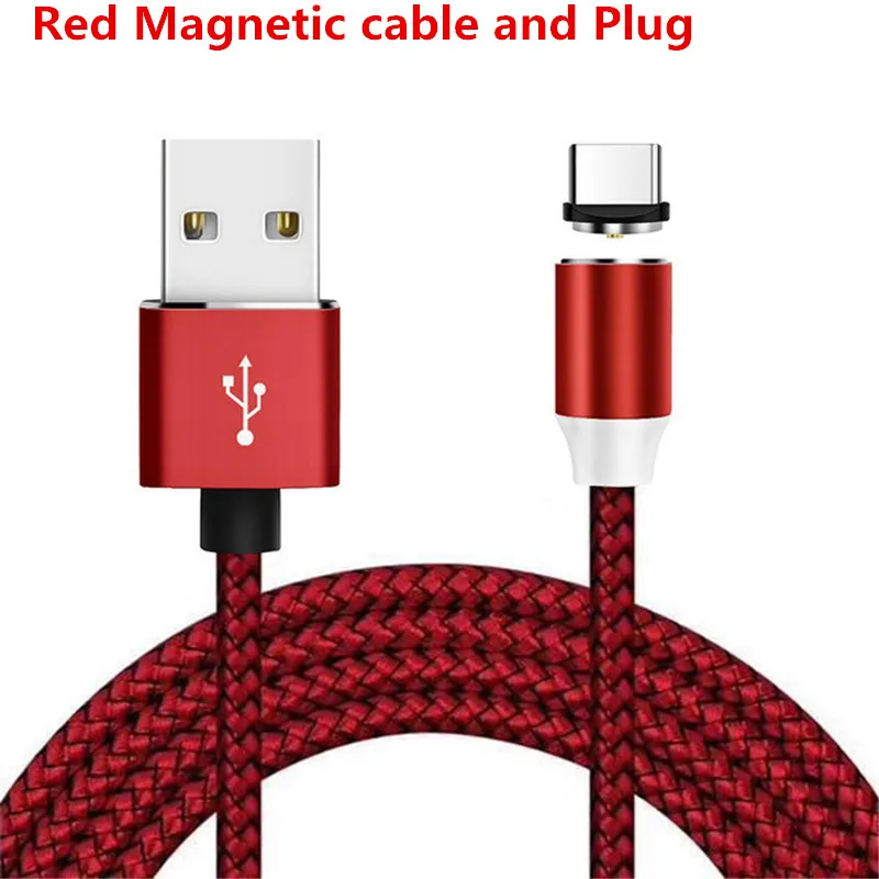 Red cable and plug Магнитный usb-кабель для быстрой зарядки для sony Xperia X23 XZ XZ1 XZ2 Compact Premium 1 10 PLUS XA1 XA2 Ultra XA X XZS Micro USB TypeC - Цвет: Red cable and plug