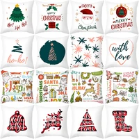 new christmas pillowcase letter cushion cover cartoon printing pillow case christmas series sofa cushion cover home decor