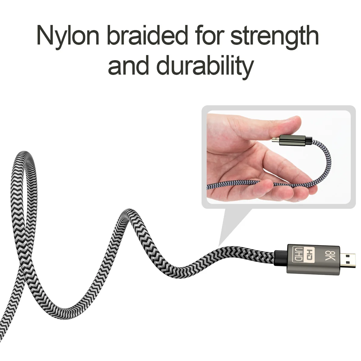 

Micro HDMI-compatible to HDMI-compatible 2.1 Ultra-HD UHD 8K 60hz 4K 120hz Cable 48Gbs HDMI-compatible Cord for Camera Tablet