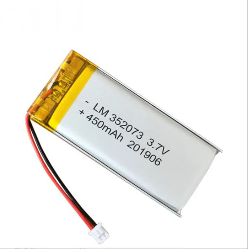 

20pcs 3.7V 450mAh 352073 Lithium Polymer ion Battery 2.0mm JST Connector