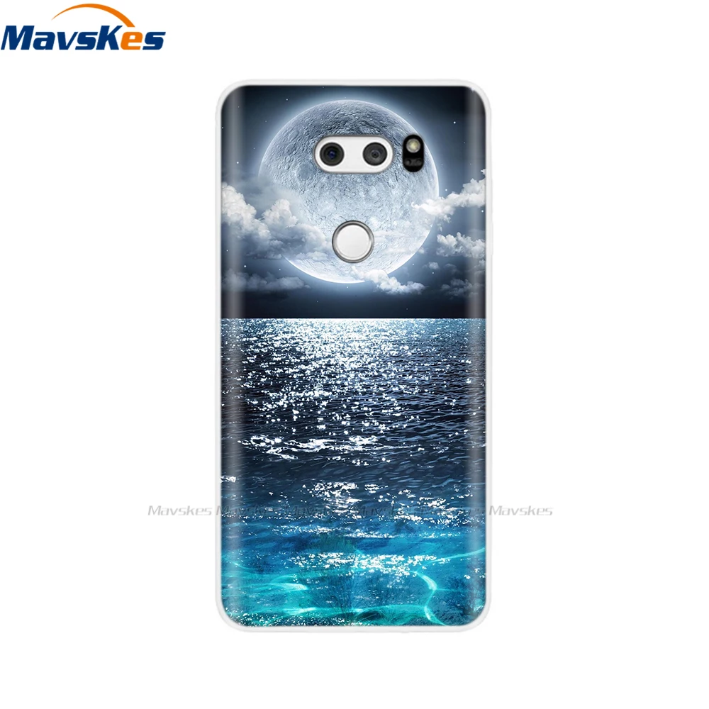 silicon case For LG V30 Case cover Soft tpu Back coque For LGV30 Plus bumper Painted Shells Bags shockproof cute flower 6.0 inch
