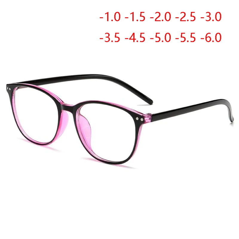 Овальные женские очки для зрения от 1 0 до 6 с заклепками блокирующими светильник