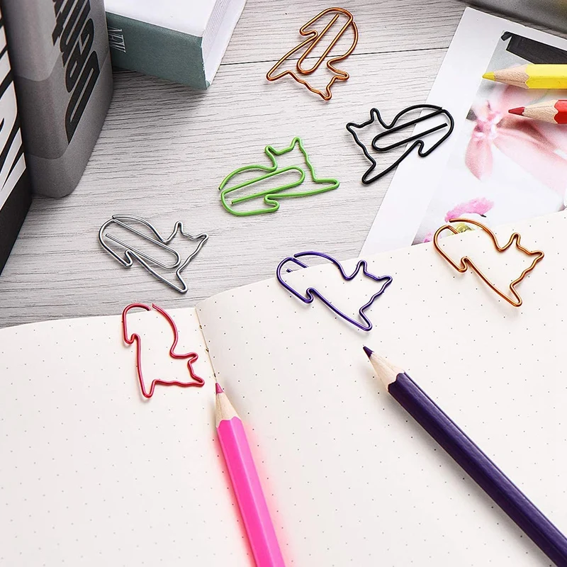 120 шт. в форме кошки бумажные зажимы закладки милые животные планировщик