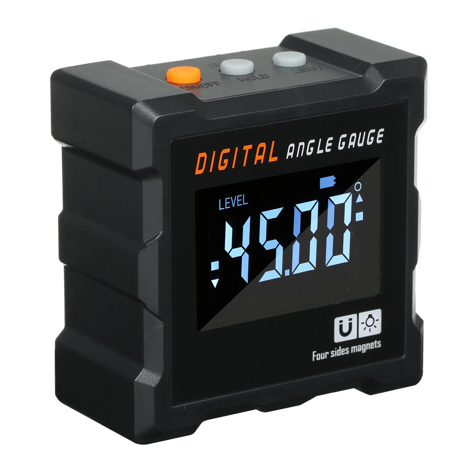 

Aluminum Alloy Shell 4*90° Measuring Range Digital Inclinometer for Carpentry / Building / Automobile