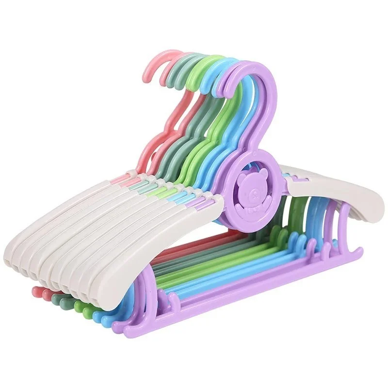 

Kids Clothes Cartoon Bear Hanger Racks Adjustable Plastic Display Hanger Windproof Non-slip Coats Hanger Baby Clothing Organizer