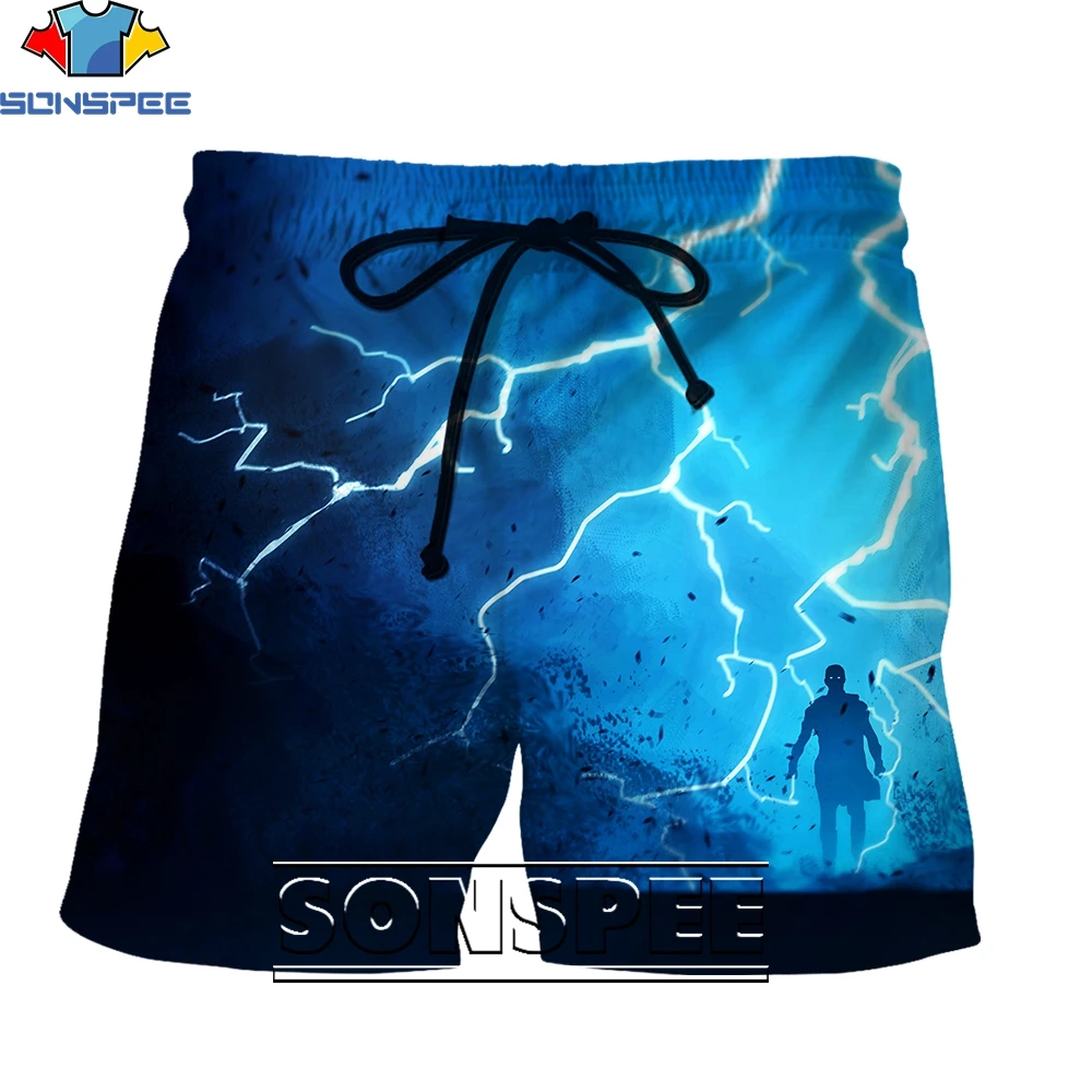 

SONSPEE 3D Printing Lightning Pattern Summer Men's/women's Sports Shorts Casual Beach Pants Popular Fashion Trend Personality