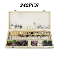 242pcs electric grinding accessories wooden box set electric grinding head cutting and grinding grinding head combination